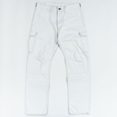 GERUGA GR-P-111 CARGO PANTS SELVEDGE COTTON ECRU