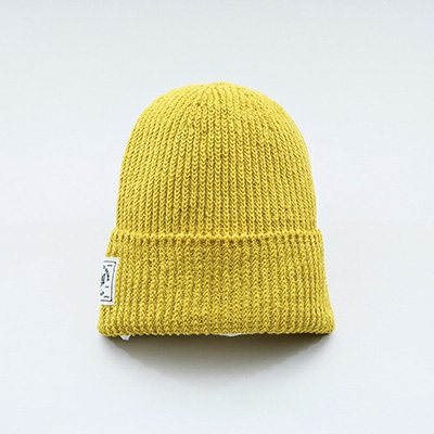 GERUGA GR-KT-19 LOW GAUGE KNIT CAP LINEN FADE-YELLOW