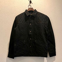 GERUGA GR-J-105 PADDED DENIM JACKET BLACK×BLACK