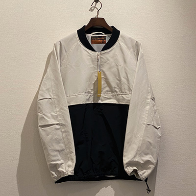 GERUGA GR-J-127B PULLOVER WINDBREAKER WHITE×BLACK