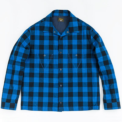 GERUGA GR-S-105 JET BLACK CHECK SHIRTS BLUE