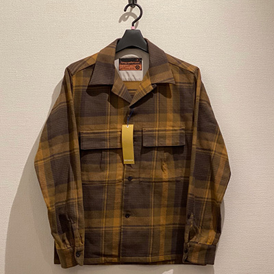 GERUGA GR-S-114 BIG BLOCK CHECK SHIRTS BROWN