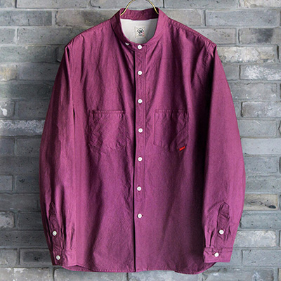 GR-S-133 ROUND COLLAR SHIRTS SUNNY DRY COTTON WINE-RED