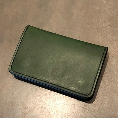 GERUGA GR-LP-E001 LEATHER CARD CASE GREEN×GOLD