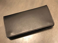 GERUGA GR-LP-W010 LEATHER WALLET LONG BLACK×BLACK