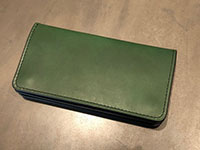 GERUGA GR-LP-W010 LEATHER WALLET LONG GREEN×SILVER