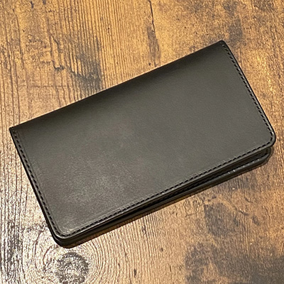 GERUGA GR-LP-W013 LEATHER WALLET TYPE02 LONG BLACK×BLACK