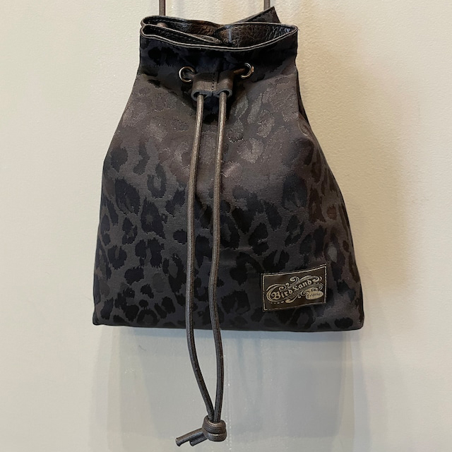 BIRD LAND LEOPARD LEATHER PURSE 巾着