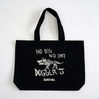 GAVIAL GARAGE GVL-GG-14 TOTE BAG NO DOG NO SHIT BLACK