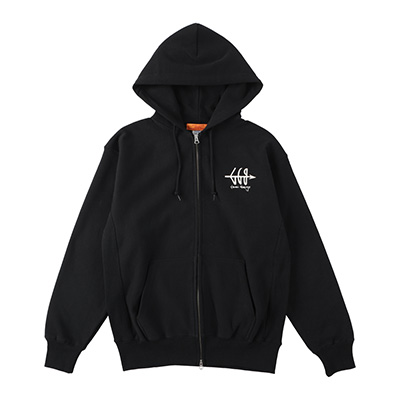 GAVIAL GARAGE GVL-GG-49 L/S ZIP HOODIE GGG BLACK