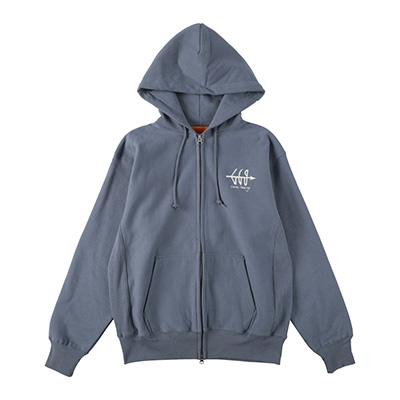 GAVIAL GARAGE GVL-GG-49 L/S ZIP HOODIE GGG BLUE