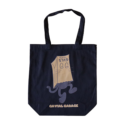 GAVIAL GARAGE GVL-GG-67 TOTE BAG BLACK CAT BLACK