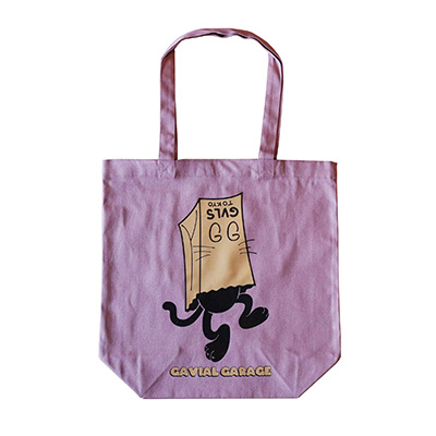 GAVIAL GARAGE GVL-GG-67 TOTE BAG BLACK CAT PINK