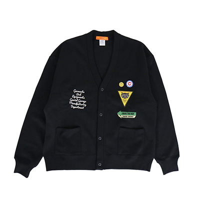 GVL-GG-79 LETTERED CARDIGAN BLACK