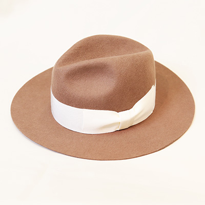 GVL-19AWA-0389 CENTER CREASE FELT HAT BEIGE