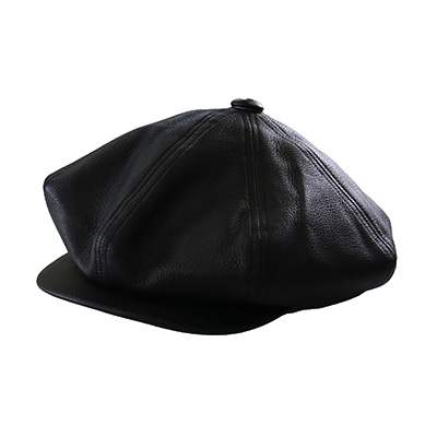 GAVIAL GVL-23AWA-0609 LEATHER CASQUETTE BLACK