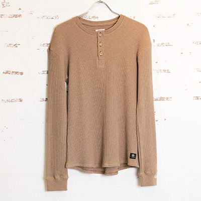 GVL-19AWT-0372 WAFFLE L/S TEE BEIGE