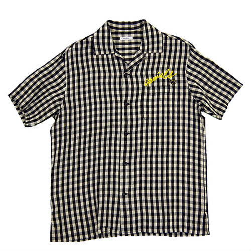 GVL-19SST-0351 S/S OPEN SHIRTS CHK BLACK