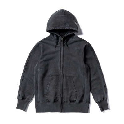 GERUGA FULL ZIP HOODIE PIGMENT-DYEING BLACK