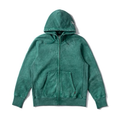 GERUGA FULL ZIP HOODIE PIGMENT-DYEING GREEN