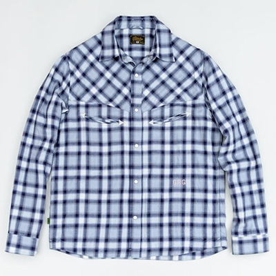 GERUGA GR-S-103 SHADOW CHECK SHIRTS GRAY/PURPLE