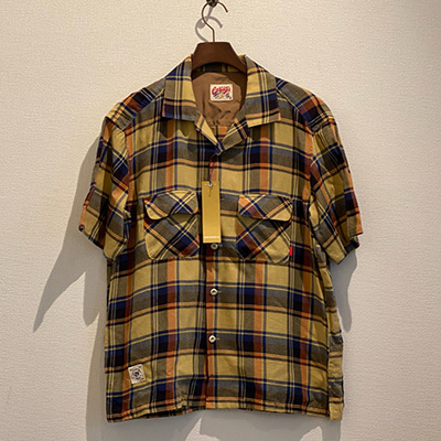 GERUGA GR-S-120 OPEN COLLAR SHIRTS CHECK YELLOW