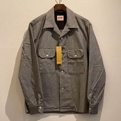 GERUGA GR-S-125 OPEN COLLAR WORK SHIRTS MONOTONE GRAY