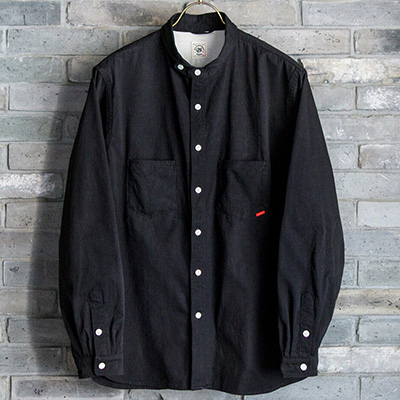 GERUGA GR-S-133 ROUND COLLAR SHIRTS SUNNY DRY COTTON BLACK