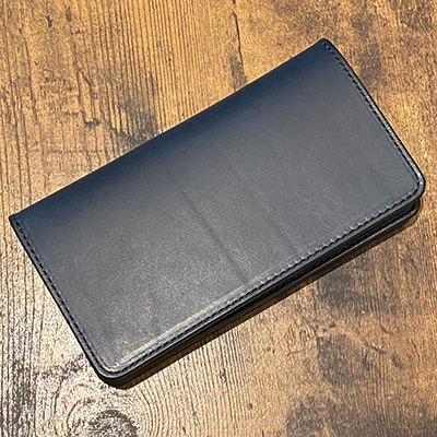 GR-LP-W013 LEATHER WALLET TYPE02 LONG BLUE×SILVER