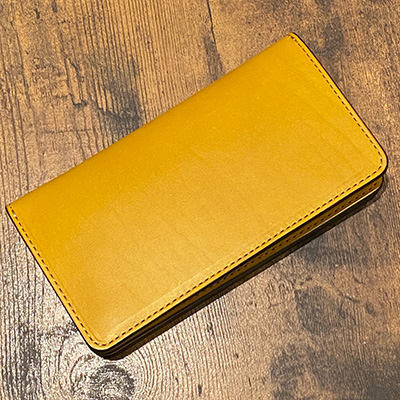 GERUGA GR-LP-W013 LEATHER WALLET TYPE02 LONG YELLOW×BLACK