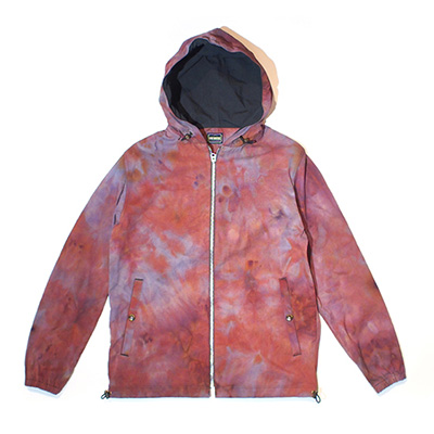 L20A2-4021 UNEVEN DYEING ZIP PARKA FIRE RED