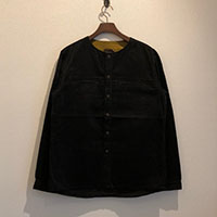 L18A2-2012 NO COLLAR CORDS SHIRTS FADE BLACK