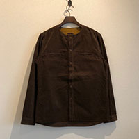 L18A2-2012 NO COLLAR CORDS SHIRTS FADE BROWN