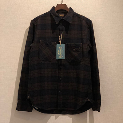 L19A2-2010 WORK CHECK SHIRTS BROWN BASE