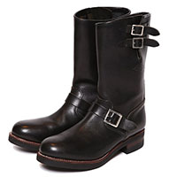 RUDE GALLERY BLACK REBEL REBELS BR2693 LEATHER ENGINEER BOOTS BLACK