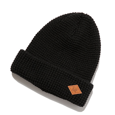 RUDE GALLERY BLACK REBEL BR3770 WAFFLE KNIT CAP BLACK