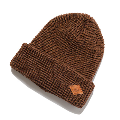 RUDE GALLERY BLACK REBEL BR3771 WAFFLE KNIT CAP BROWN