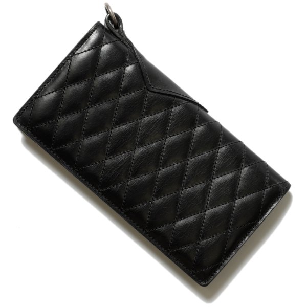 RUDE GALLERY BLACK REBEL BR3794 OUTSIDERS DIA QUILTED LEATHER WALLET BLACK
