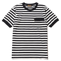 RUDE GALLERY BLACK REBEL BR2713 DIA STITCH BORDER TEE BLACK/OFF-WHITE