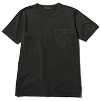 RUDE GALLERY BLACK REBEL BR2796 DIA STITCH PKT TEE DYED BLACK