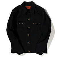 RUDE GALLERY BLACK REBEL BR0666 Road Jack-2 DENIM JKT BLACK/BLACK