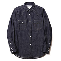 RUDE GALLERY BLACK REBEL BR2450 ROAD JACK DENIM SHIRT ONE WASHED RENEWAL