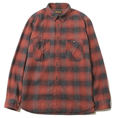 RUDE GALLERY BLACK REBEL BR3718 CHECK WORK SHIRT RED