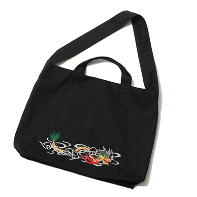 RUDE GALLERY 68984 SHOULDER BAG STONED DRAGON BLACK