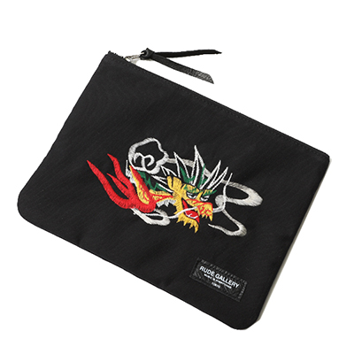 RUDE GALLERY 68986 STUDIO POUCH STONED DRAGON BLACK