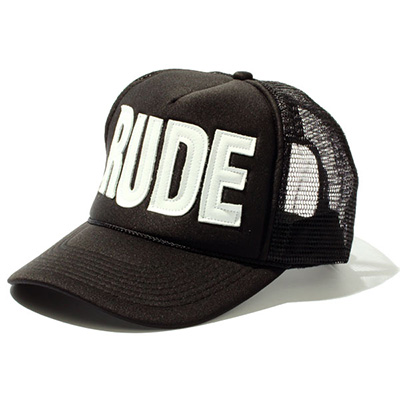 RUDE GALLERY 62767 LEATHER RUDE MESH CAP BLACK WHITE