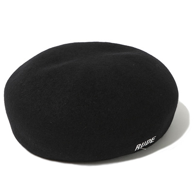 RUDE GALLERY 69492 SHRINKAGE WOOL BERET BLACK/WHITE