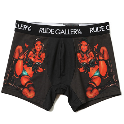 RUDE GALLERY 69510 RUDE DEVILS BOXER SHORTS ART WORK by Rockin' Jelly Bean BLACK