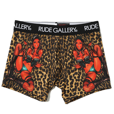 RUDE GALLERY 69511 RUDE DEVILS BOXER SHORTS ART WORK by Rockin' Jelly Bean LEOPARD