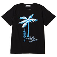 RUDE GALLERY 68351 HOTEL FLAMINGO TEE PALM TREE SKULL BLACK